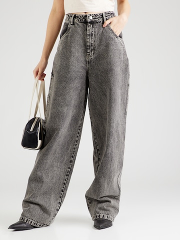 Karo Kauer Wide leg Jeans in Zwart: voorkant