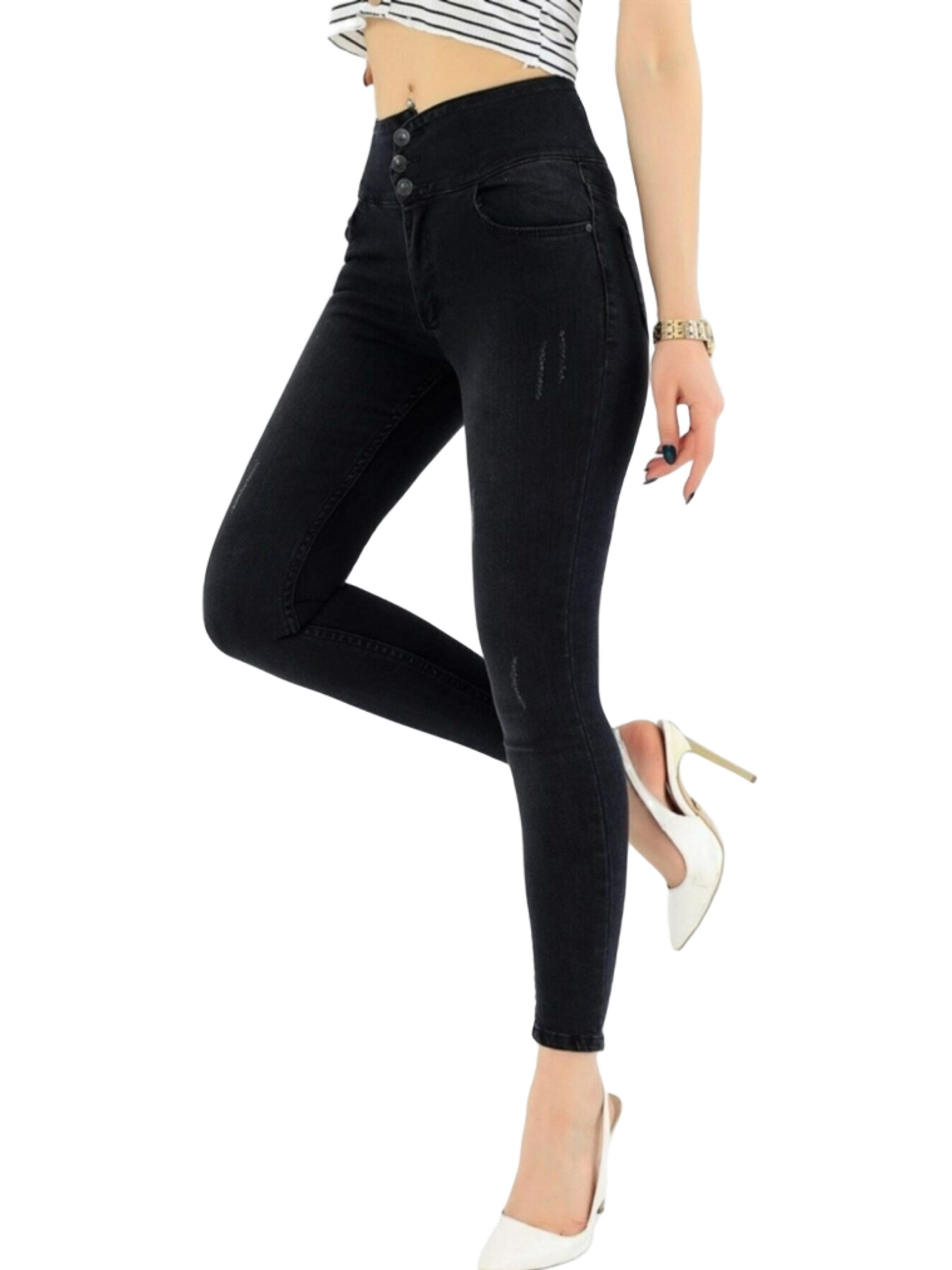 JANE's Skinny Jeans in Black: front