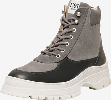 N91 Lace-Up Boots 'Style Choice GH' in Grey: front