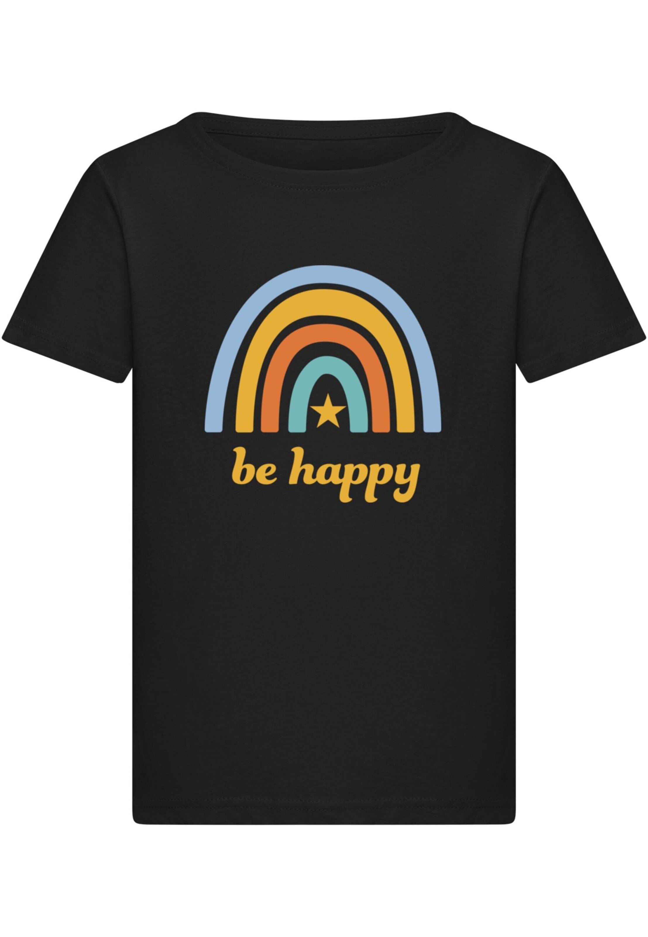Merchcode Shirt 'Be Happy Rainbow' in Black: front