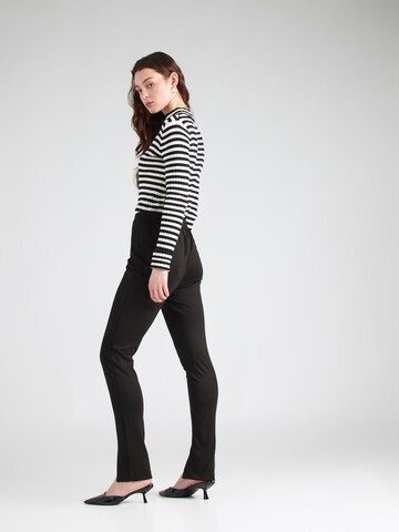 VILA Slim fit Trousers 'IVA AMERONE' in Black