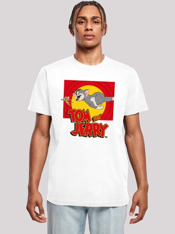 T-Shirt 'Tom und Jerry Chase Scene' F4NT4STIC en blanc : devant