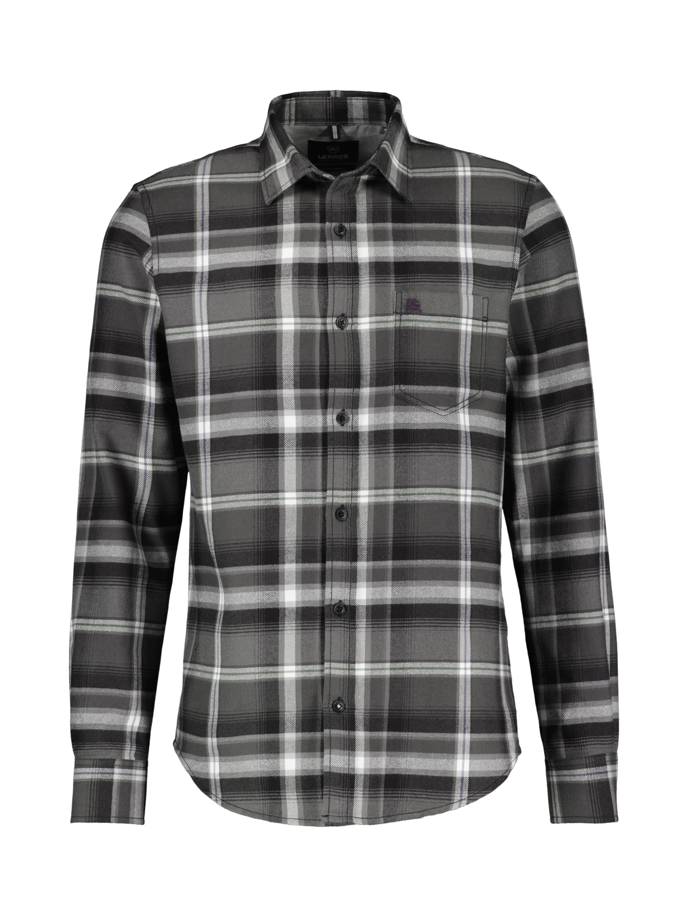 LERROS Regular Fit Hemd in Schwarz: Vorderseite