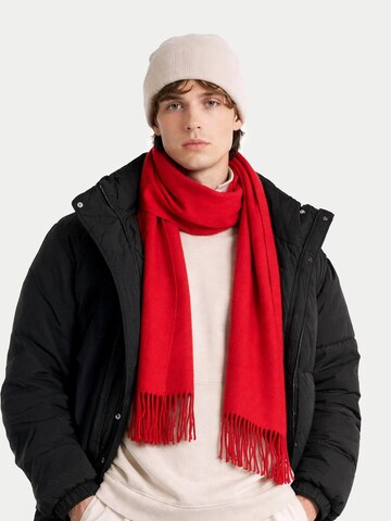 GOBI Cashmere - Chal 'Unisex Cashmere Fringed Scarf' en rojo