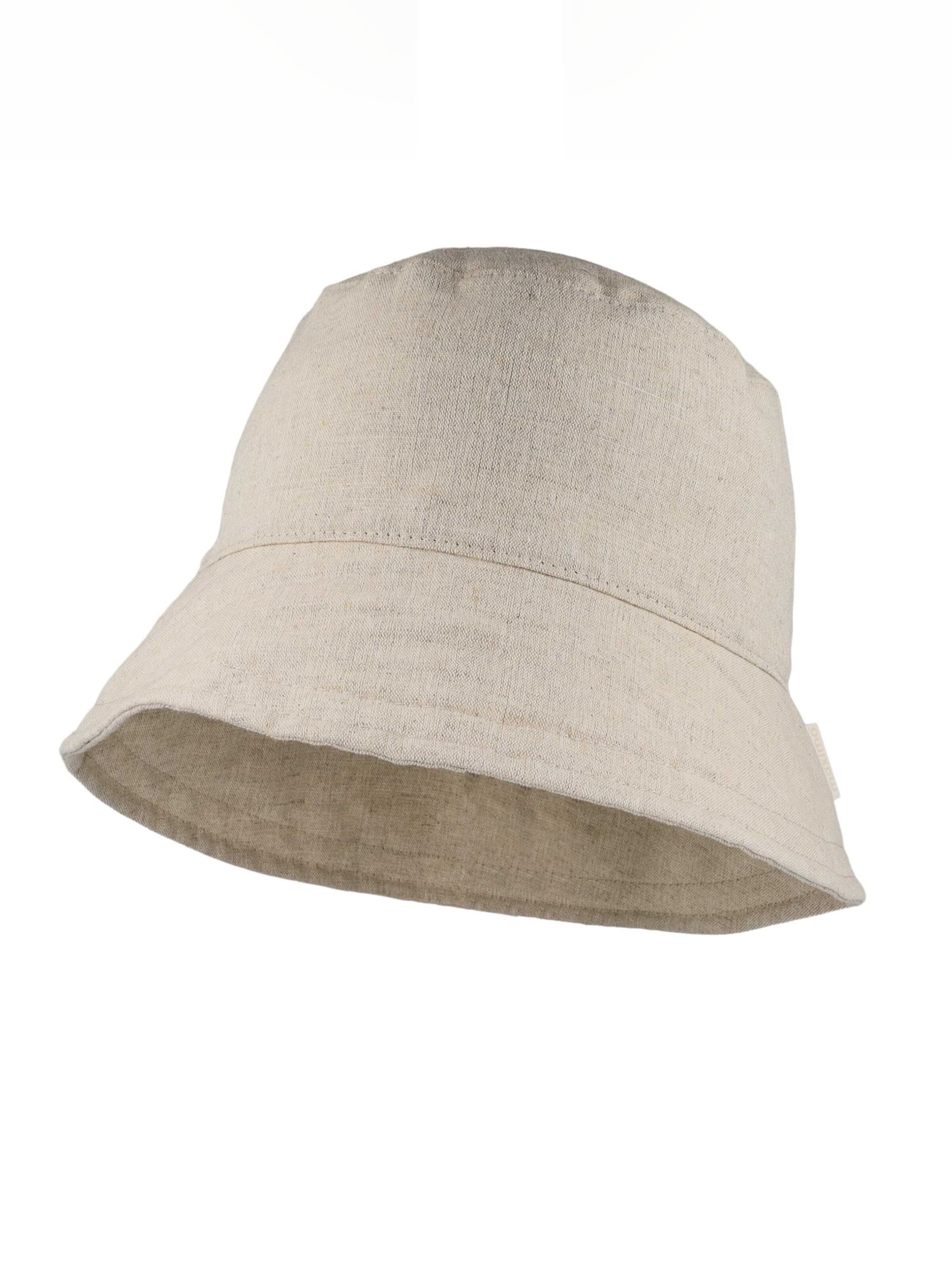 MAXIMO Hat 'MINI-Hut,Leinenoptik, uni Futter, UV 50' in Beige: front