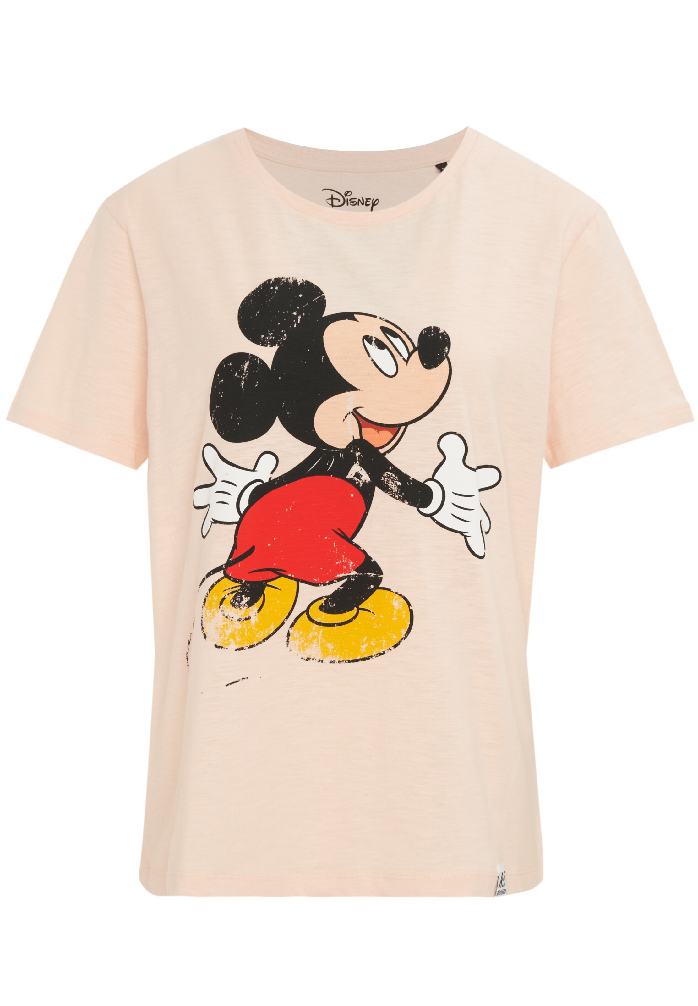 Recovered T-Shirt 'Mickey Mouse Hug' in pink, Produktansicht