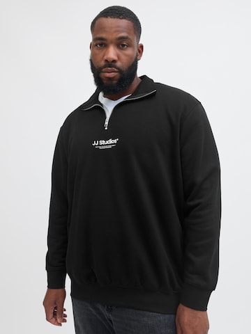 Jack & Jones Plus - Sudadera 'JJESoho' en negro: frente
