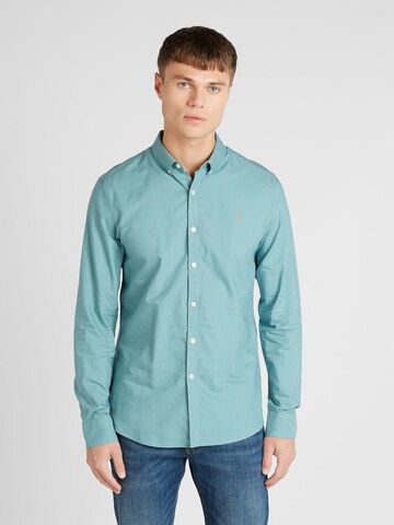FARAH Slim fit Overhemd 'BREWER' in Blauw: voorkant