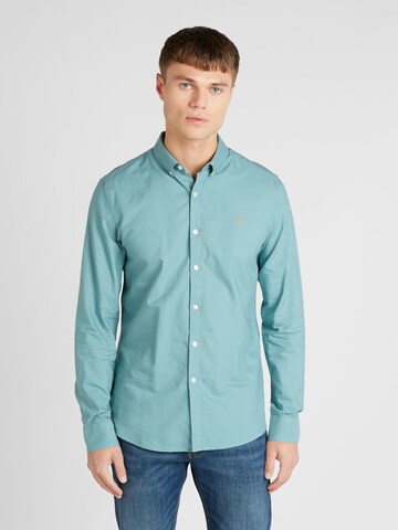 FARAH Slim Fit Hemd 'BREWER' in Blau: Vorderseite