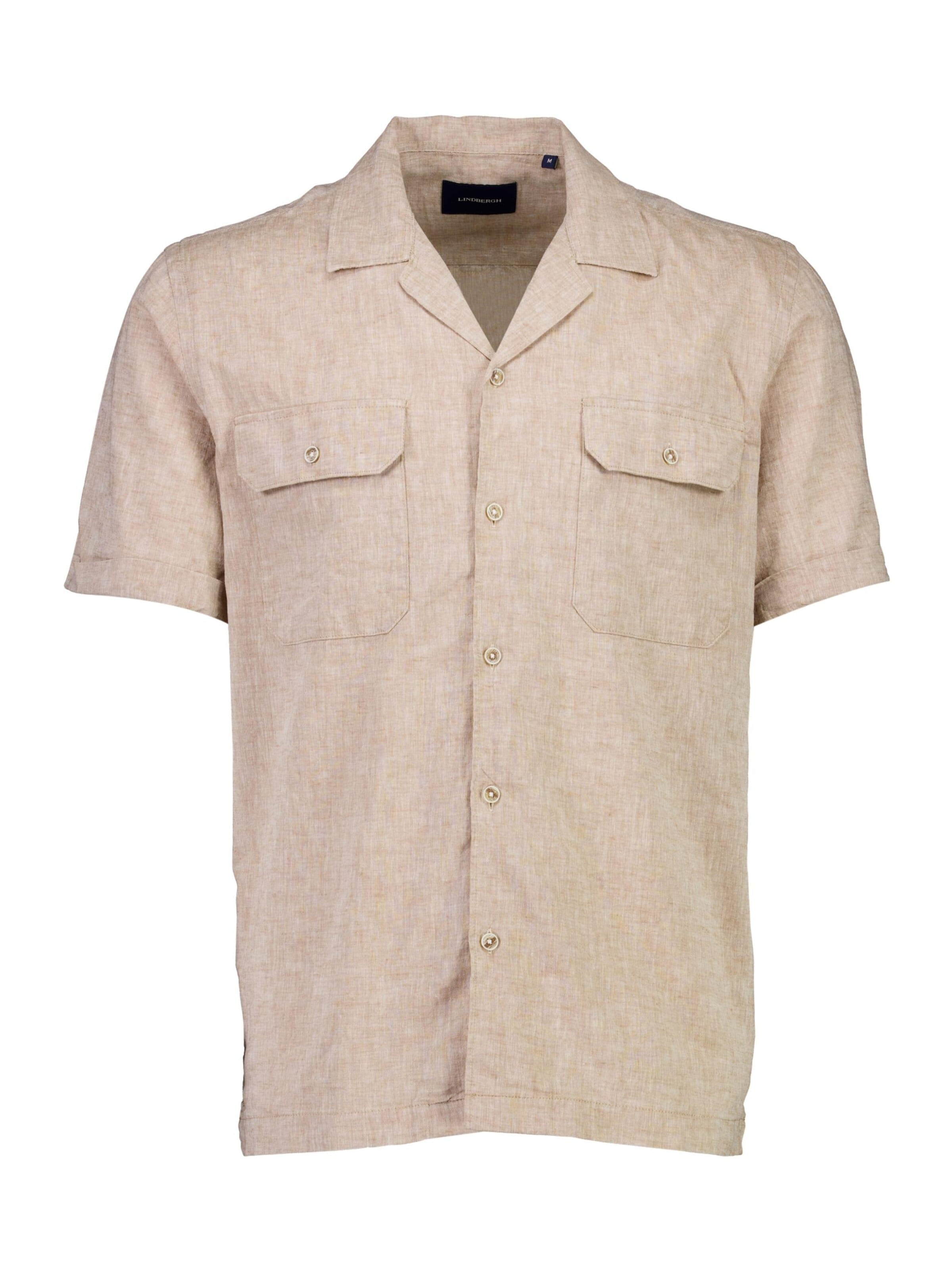 Lindbergh Regular fit Overhemd in Beige: voorkant