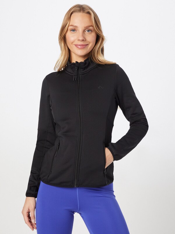 ONLY PLAY Athletic Fleece Jacket 'ONLJetta' in Black