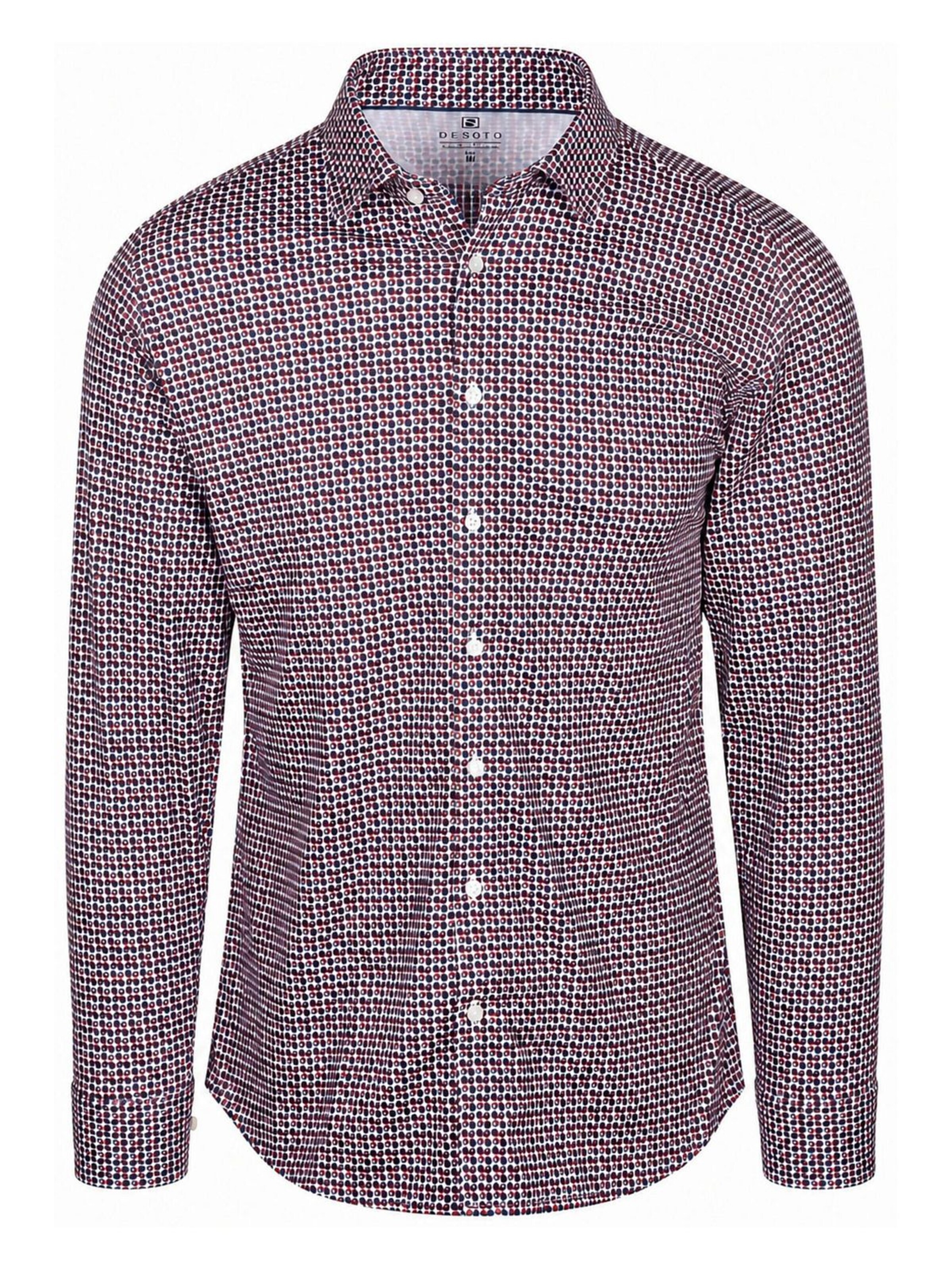 DESOTO Slim fit Button Up Shirt in Red: front