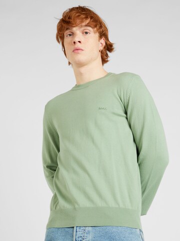BOSS Sweater 'Pacas-L' in Green: front