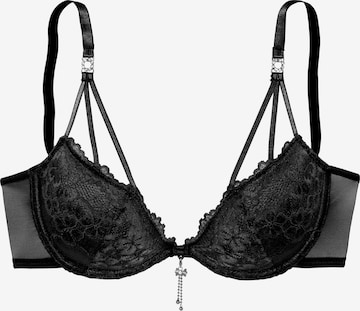 LASCANA Push-up Bra in Black: front