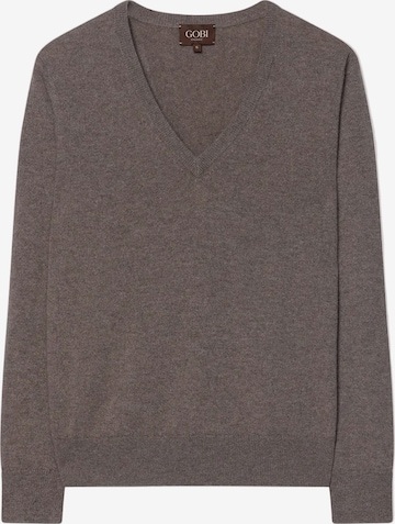 GOBI Cashmere Pullover 'Women's Timeless Cashmere V-Neck Sweater' in Grau: Vorderseite