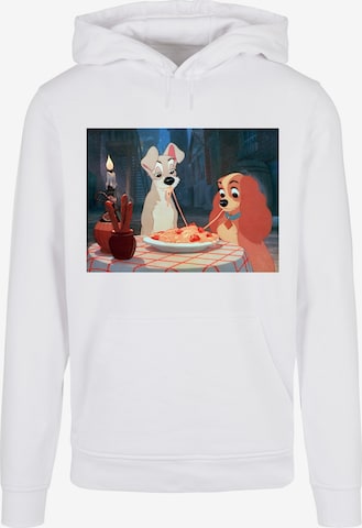 ABSOLUTE CULT Sweatshirt 'Lady And The Tramp - Spaghetti' in Weiß: predná strana