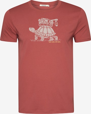 GREENBOMB Shirt 'Guide Turtle Walk' in Rood: voorkant