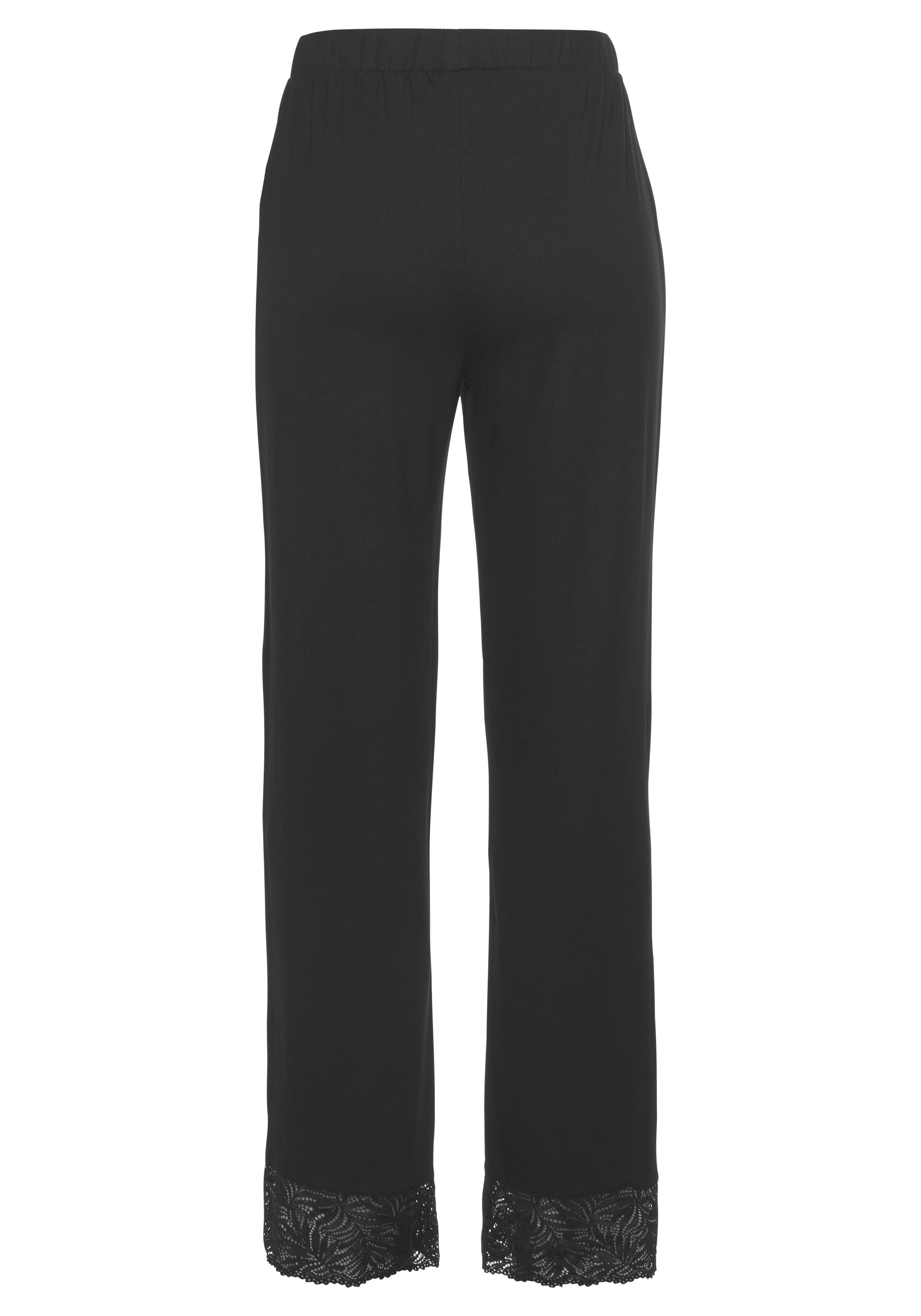 LASCANA - Pantalón de pijama en negro: frente