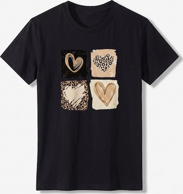 T-shirt 'Women's Short Sleeve Shirt Summer Tops' LapaPlus en noir : devant