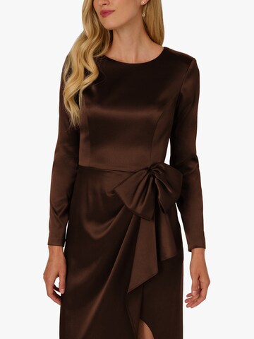 Adrianna Papell Evening dress 'Stretch Satin Ruffle Gown' in Brown