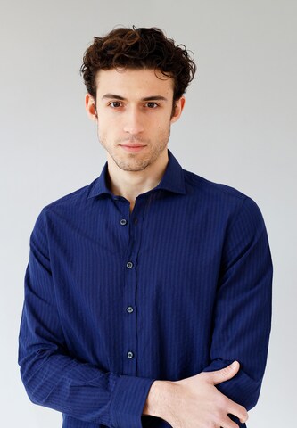 Black Label Shirt Regular Fit Hemd in Blau