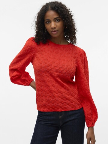 VERO MODA Bluse 'Flower' in Rot
