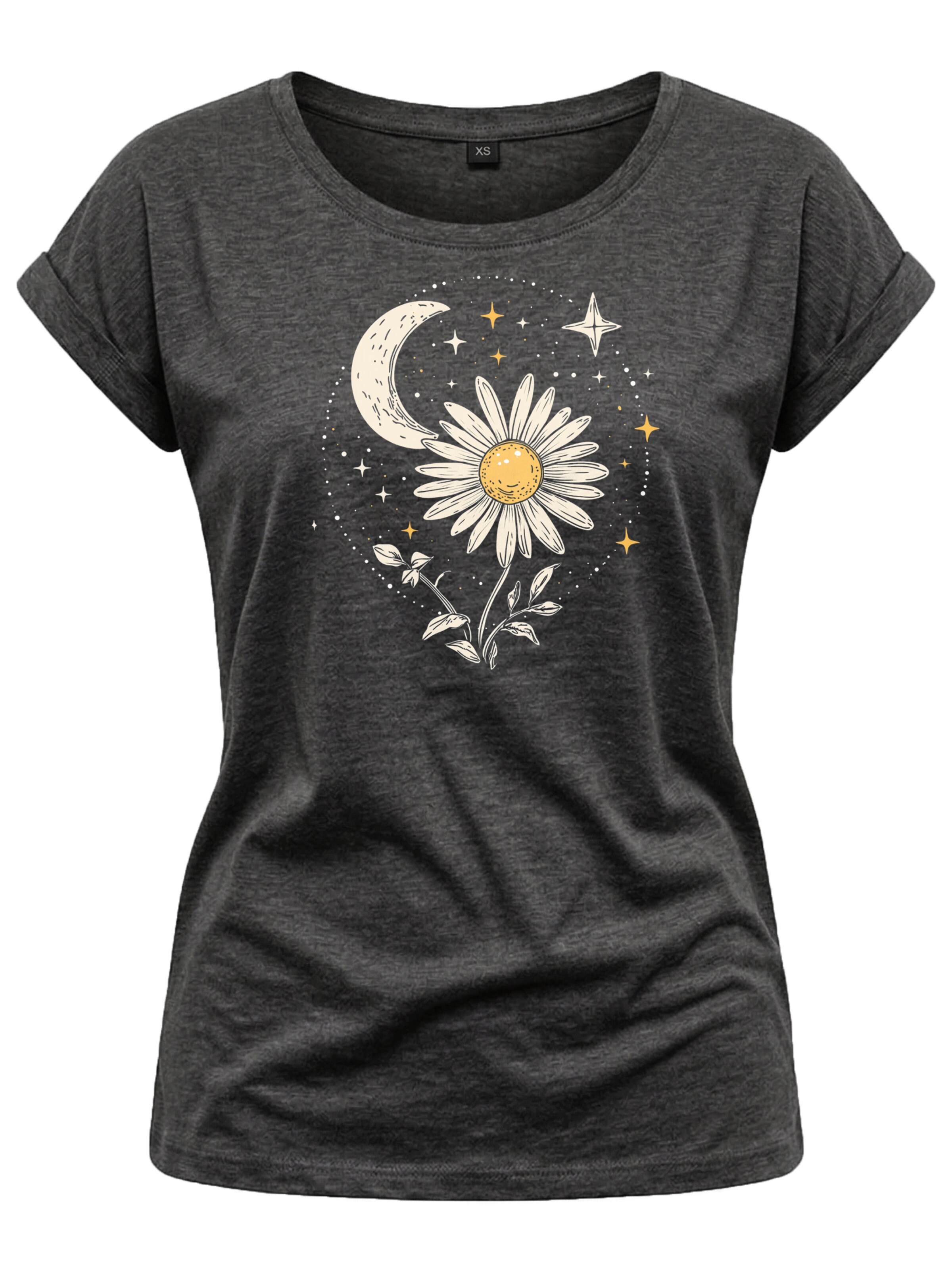 MAKAYA Shirt 'Daisy Stars' in Grey