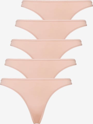 BeeDees String 'Hüftstring Stepy Soft String (5-er Pack) tief geschnitten' in Beige: Vorderseite