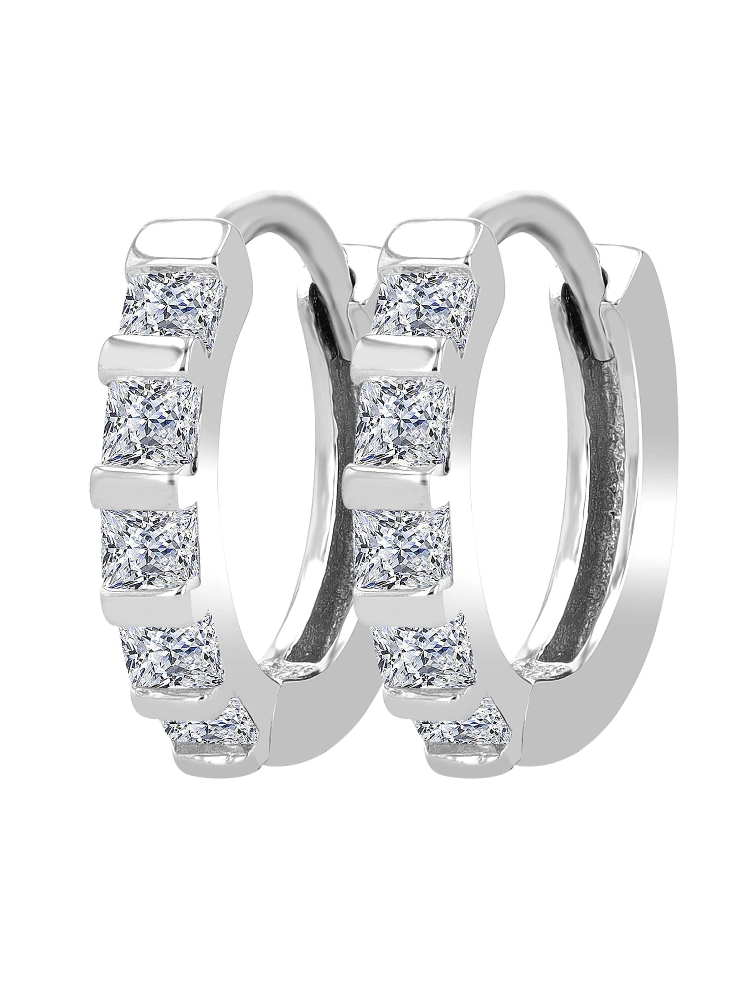 Akzent Earrings '"Feyza" aus 925 Sterlingsilber, rhodiniert, langlebig' in Silver