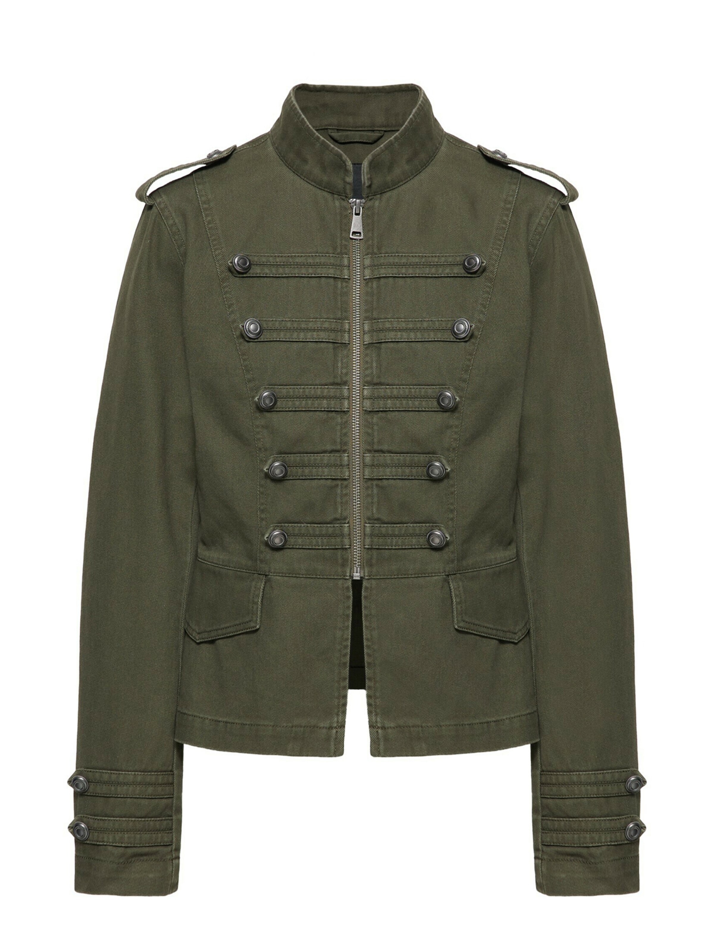 Pull&Bear Veste mi-saison en XS en olive, Vue avec produit