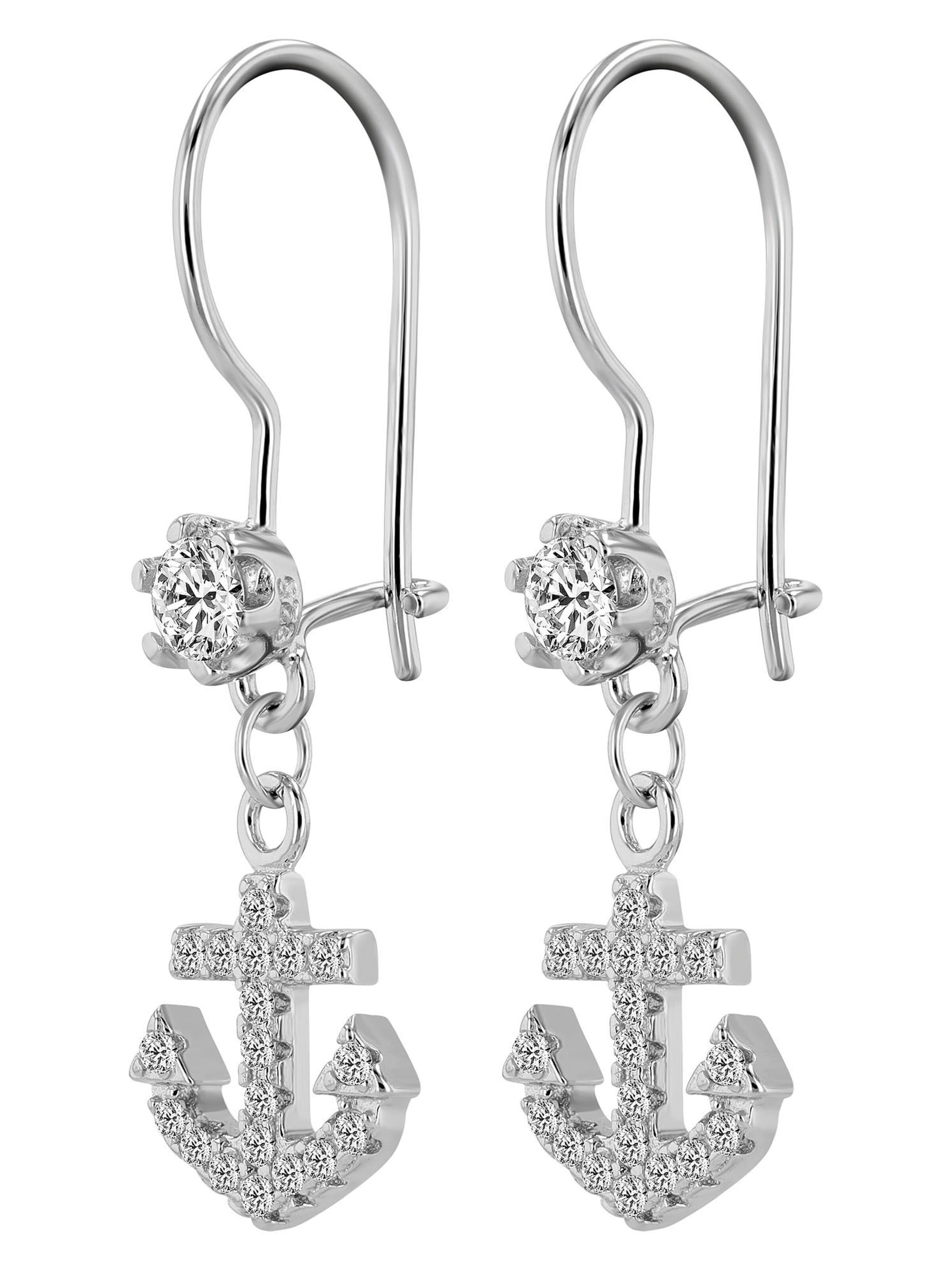 Akzent Ohrringe '"Marina" aus 925 Sterlingsilber, rhodiniert, langlebig'‌‌‌‌‌‌ in Silber