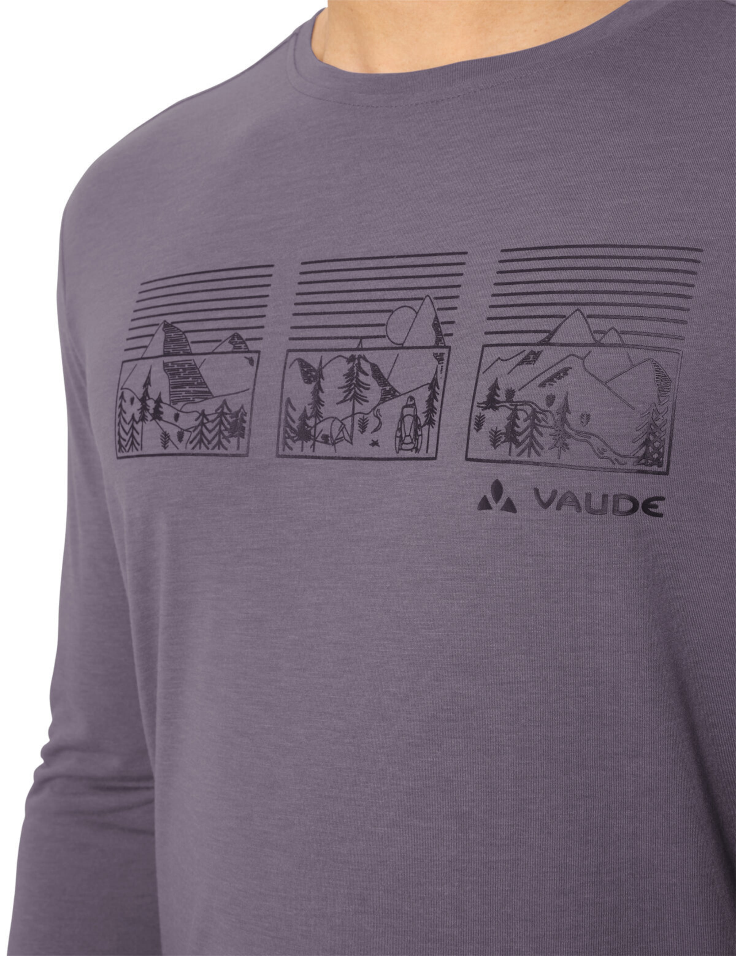 VAUDE Functioneel shirt 'Rosemoor III' in Lila