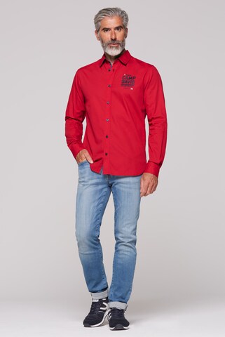 CAMP DAVID Slim fit Button Up Shirt in Red
