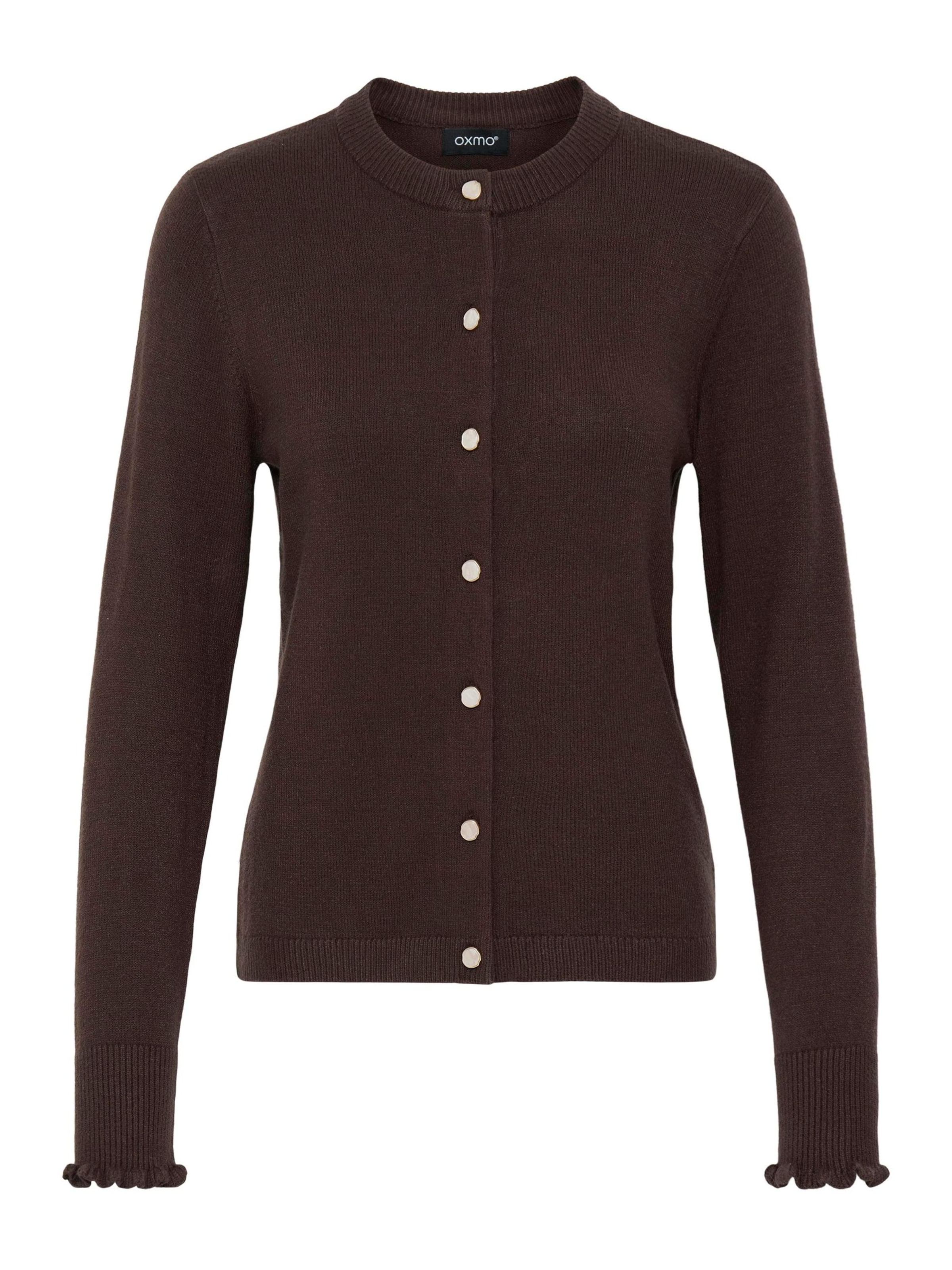 Oxmo Knit cardigan ' OXBMMNERA CARDIGAN ' in Brown: front