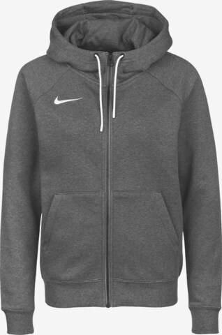 NIKE Athletic Zip-Up Hoodie in Grey: front