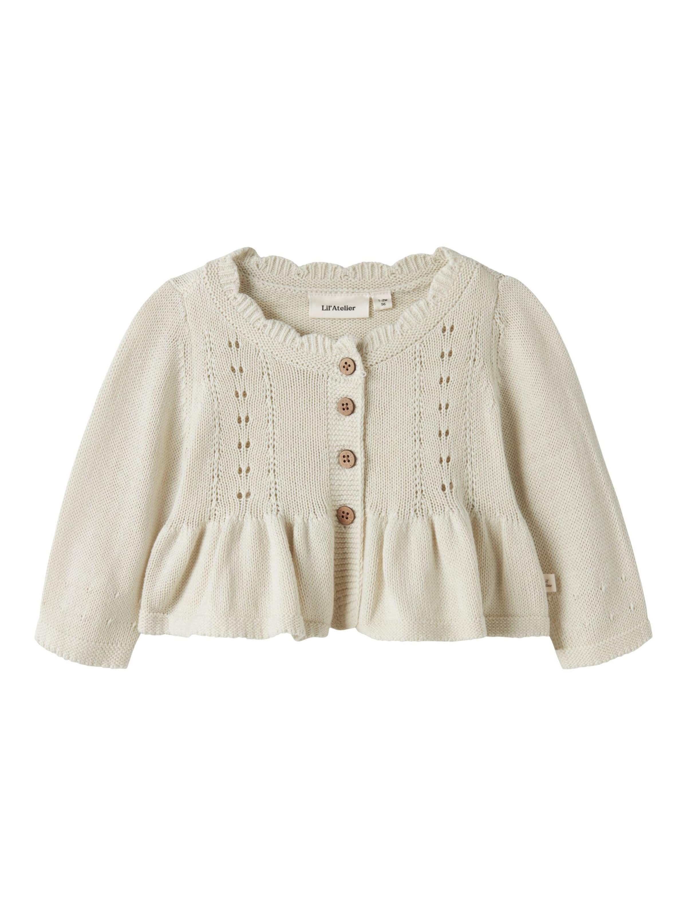 Lil'Atelier Knit Cardigan in Beige: front