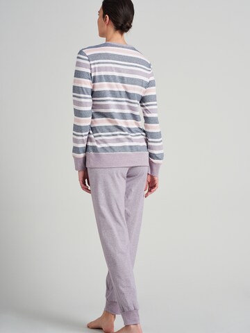 SCHIESSER Pajama 'Sportive Stripes' in Purple