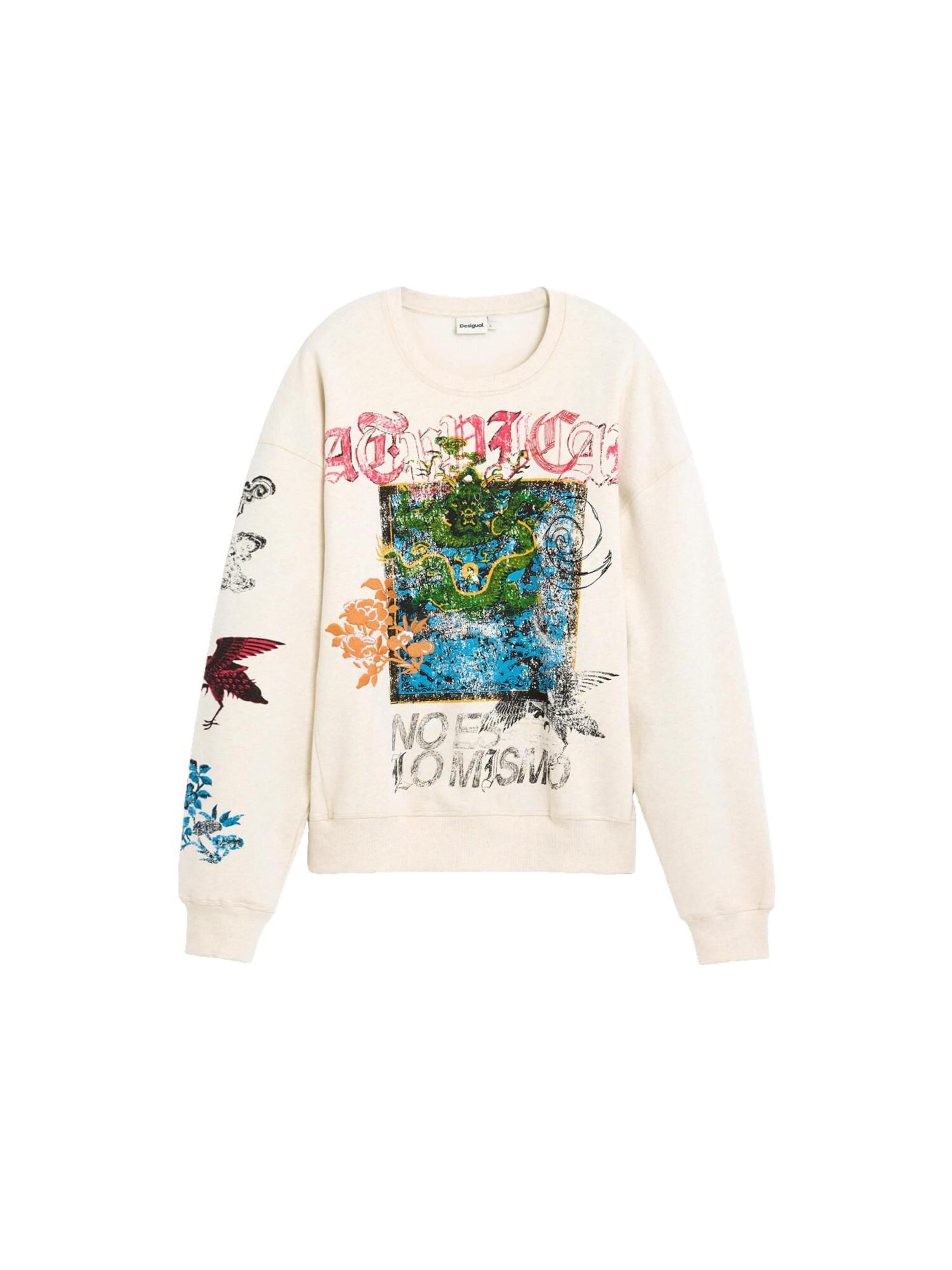 Sweat-shirt Desigual en blanc : devant