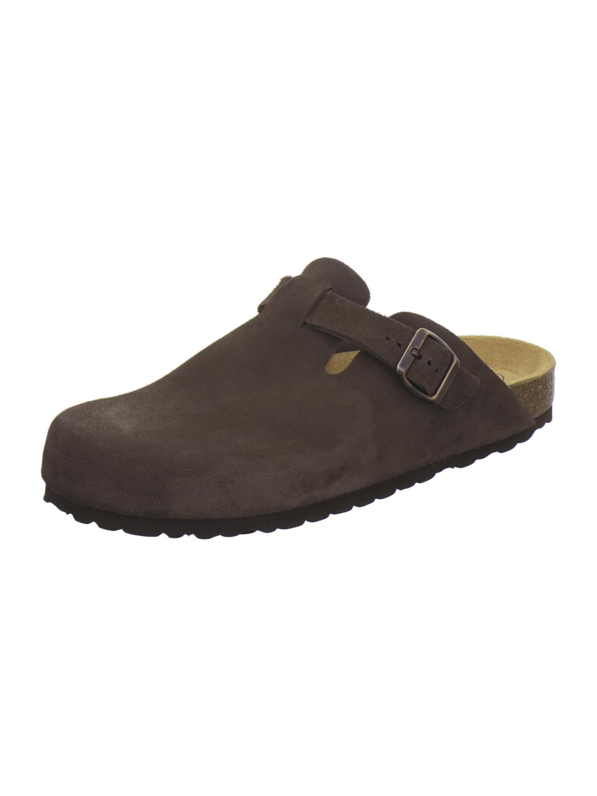AFS-Schuhe Clogs 'Clogs Herren espresso Veloursleder' in Bruin: voorkant