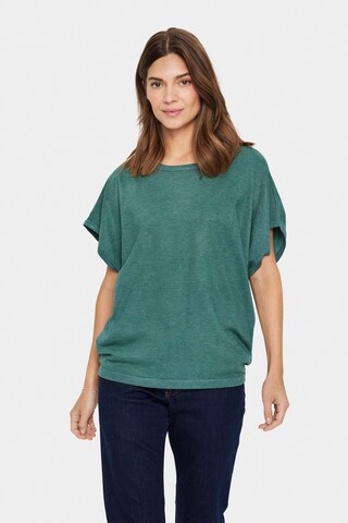 SAINT TROPEZ Trui in Groen: voorkant