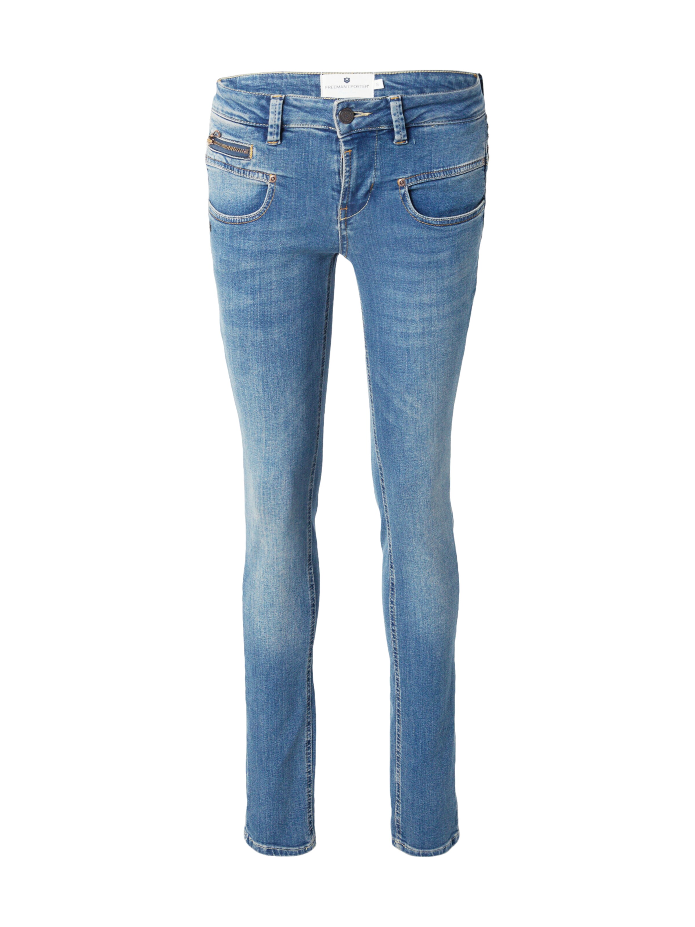 FREEMAN T. PORTER Slimfit Jeans in Blauw: voorkant