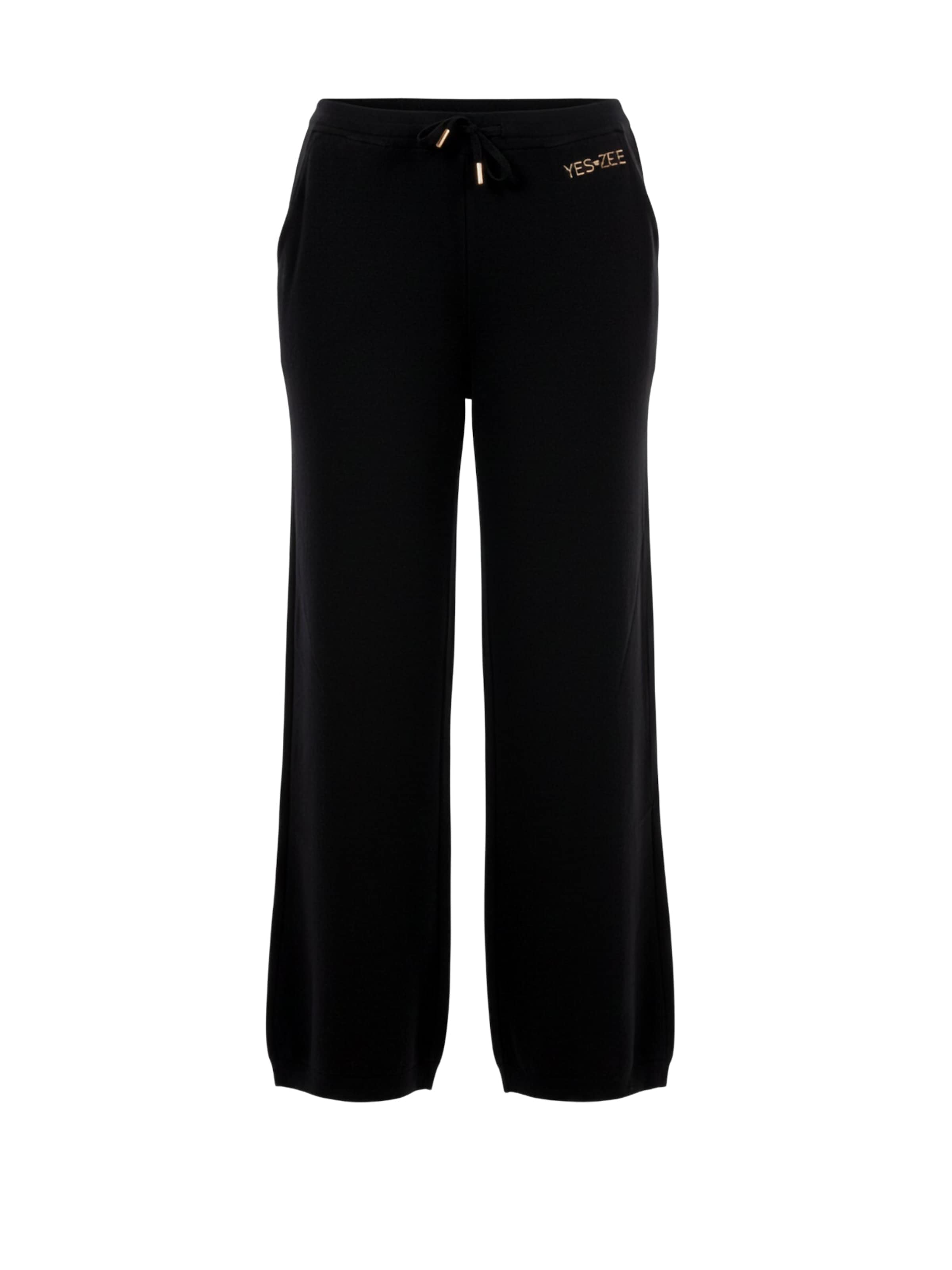 Regular Pantalon de sport 'Pantalone Tuta YES-ZEE da Donna - blu P369RU00710' Yes Zee en noir : devant