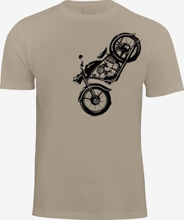 Cotton Prime T-Shirt 'Vintage Motorcycle' in Beige: Vorderseite