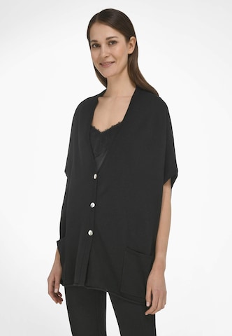 Peter Hahn Knit Cardigan in Black: front