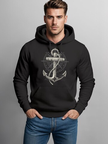 Neverless Sweatshirt 'Anker Kompass'‌‌ in Schwarz