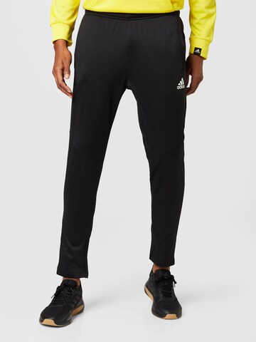 Effilé Pantalon de sport 'Game and Go' ADIDAS SPORTSWEAR en noir : devant