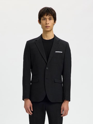 SELECTED Přiléhavý střih Sako 'SLHOASIS' – černá: přední strana