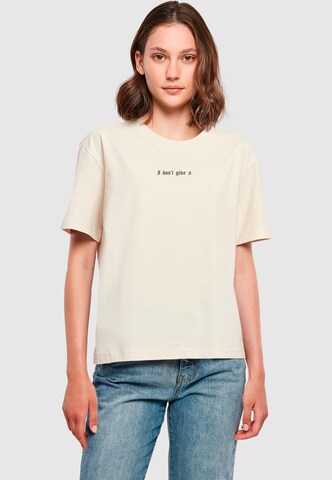 Mister Tee Shirt 'I Don't Give' in Beige: front