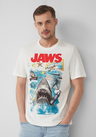 T-Shirt 'Jaws' s.Oliver en blanc : devant