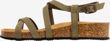 The Divine Factory Sandale 'Ledersandalen Noga Tahel Edge' in Grün: Vorderseite